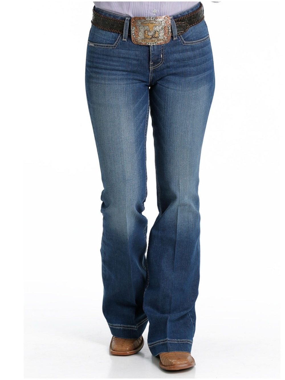 Cinch Women's Blue Bootcut Trouser Jeans 30/9 Tall